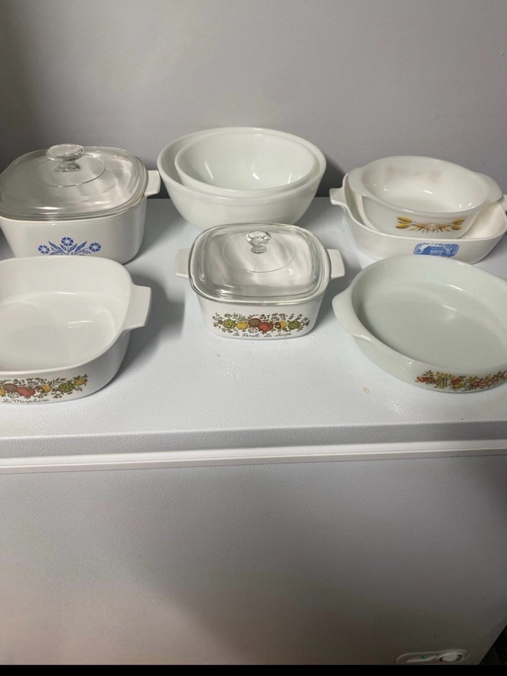Caslon White Glass Bakeware Set with Floral and Blue Motifs